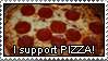 a picture of a pizza that says 'i support pizza'